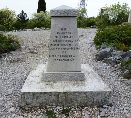 Memorial to the Austrian 6th Carinthian Infantry Regiment in the 4th Battle of the Isonzo, November 1915. 