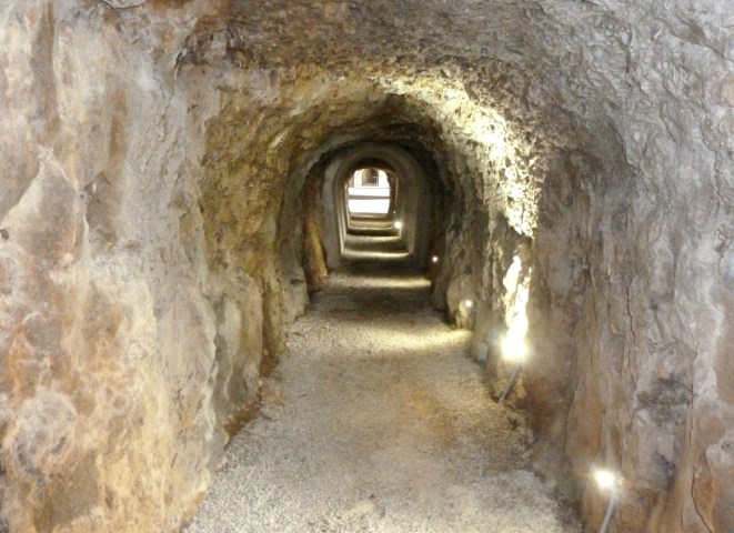 Tunnelled artillery positions were constructed by the Italians beneath Cima 3 between September 1916 and June 1917 to house 149mm guns. 