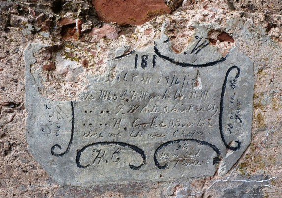 Monte Zovetto  inscription left by British artillerymen in June 1918. 