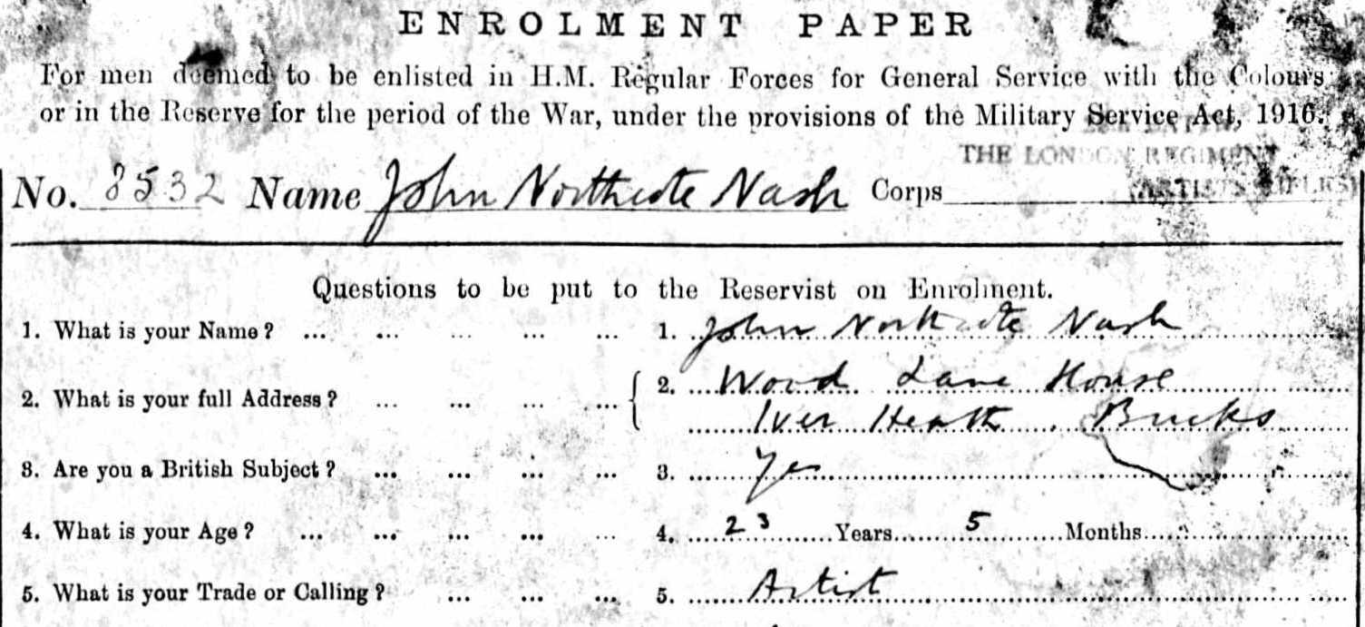 John Nash service record SimonJonesHistorian